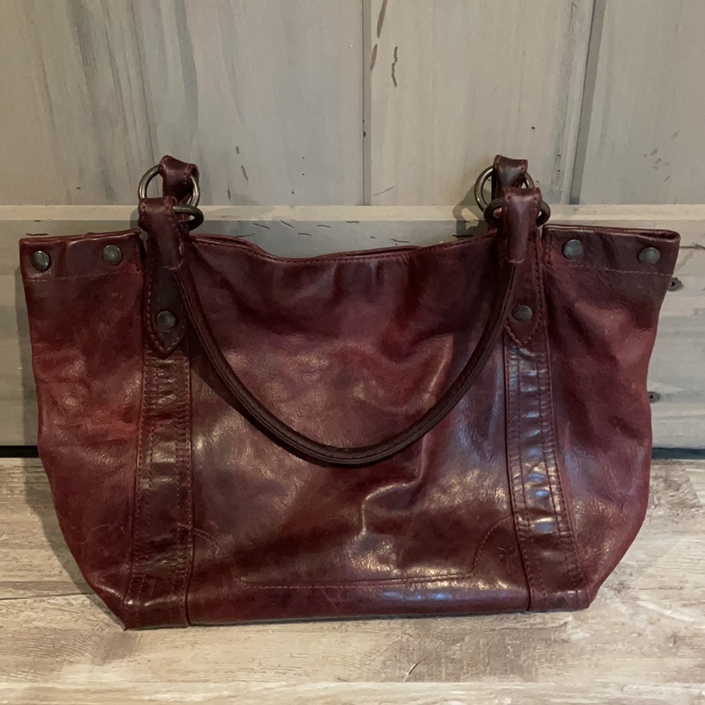 Frye Burgundy Leather Shoulder Bag